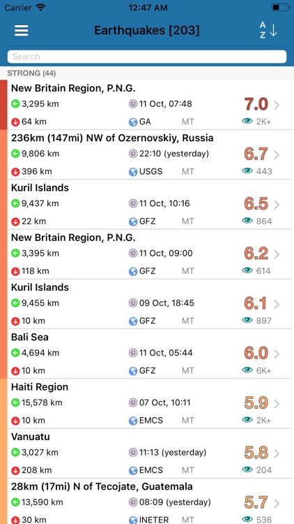 Earthquake + Alert, Map & Info