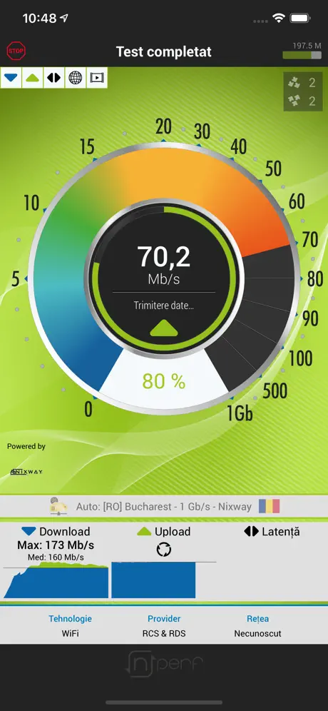 nPerf internet speed test