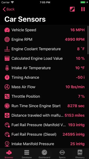 Captura de pantalla de OBD For Nissan en iPhone 5