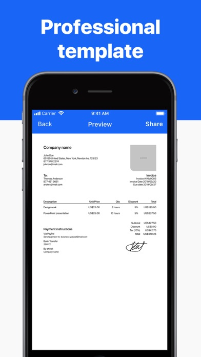 Invoice maker app – invoicing Screenshot