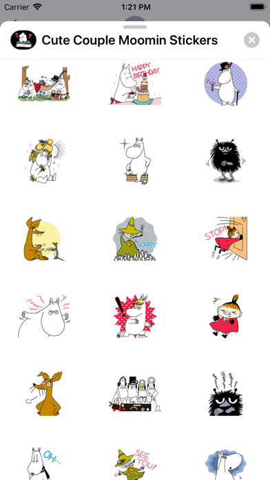 Cute Couple Moomin Stickers screenshot 4