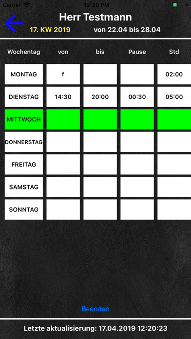 E Wochenplan Screenshot