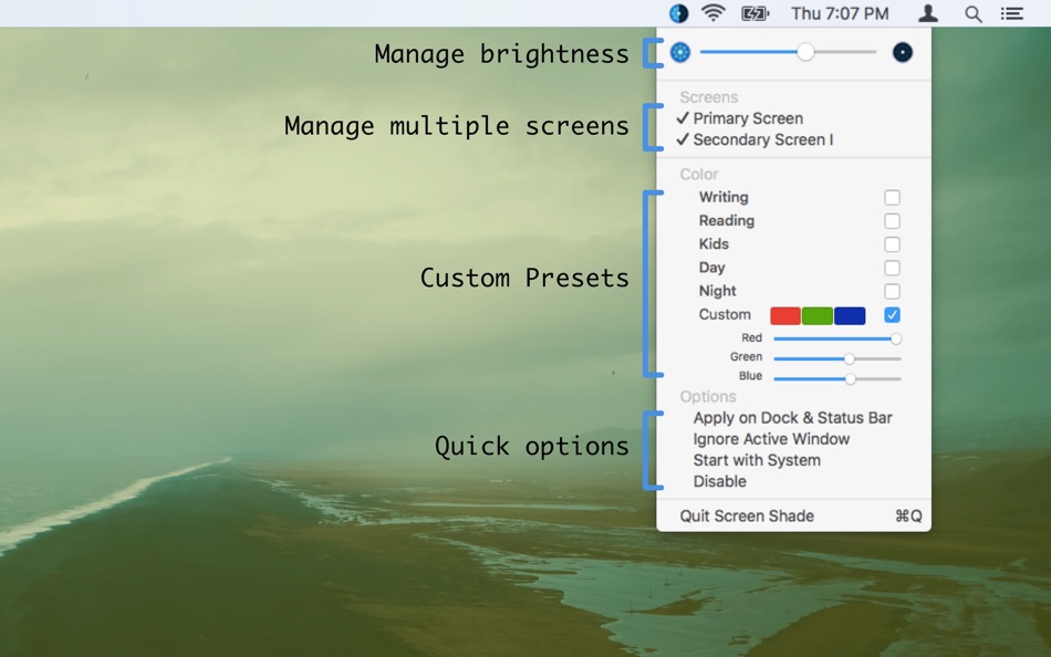#4. Screen Shade (macOS) 由: INSPIRING-LIFE TECHNOLOGIES PRIVATE LIMITED
