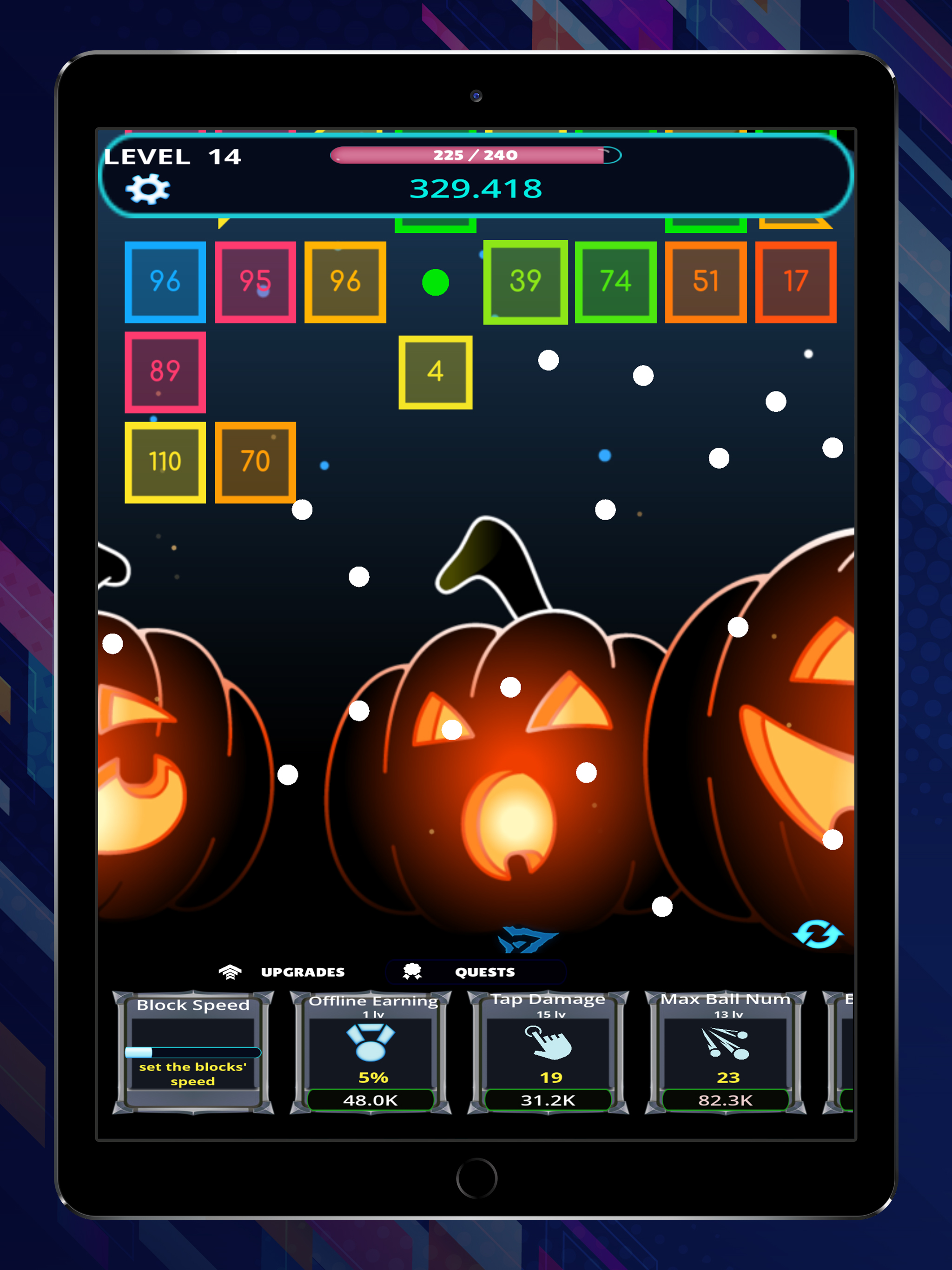 Glow Ball Breaker Quest Game