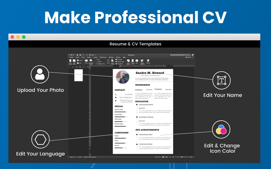 #5. CV & Resume Templates by iPro (macOS) Podle: Tausif Akram