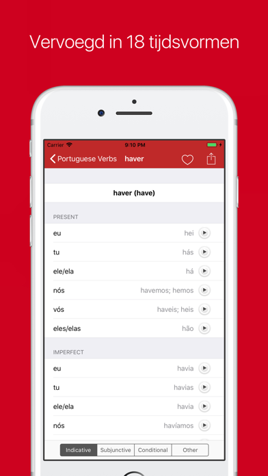 Portugees Werkwoorden (Plus)-app screenshot 3
