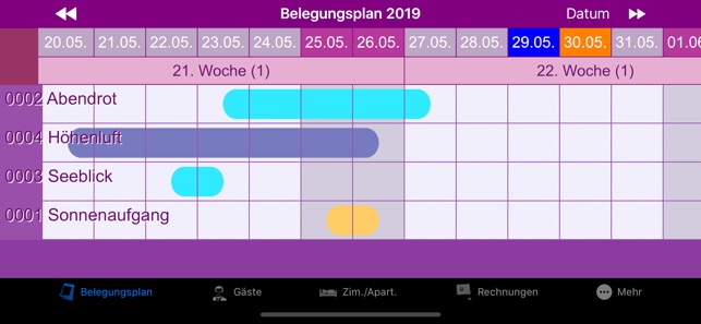 Zimmerbelegung und Abrechnung(圖1)-速報App