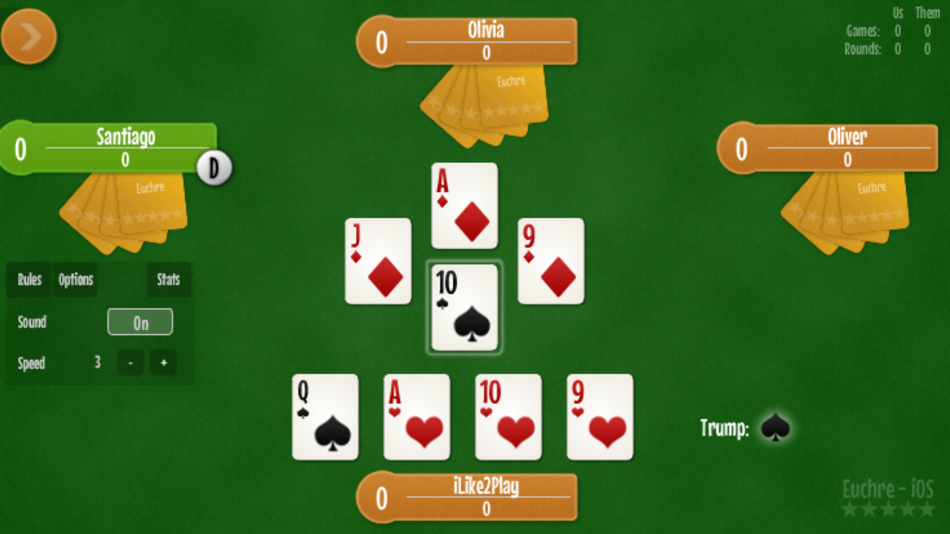 #1. Euchre Card Game (iOS) 由: Stefanica Stefan