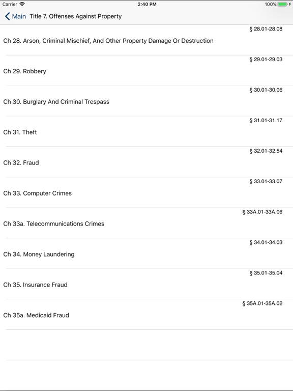 TX Penal Code 2026 - Texas Law iPad screenshot 5 - Reference app