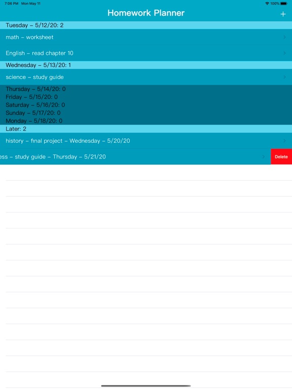 HW Planner iPad screenshot 4 - Education app