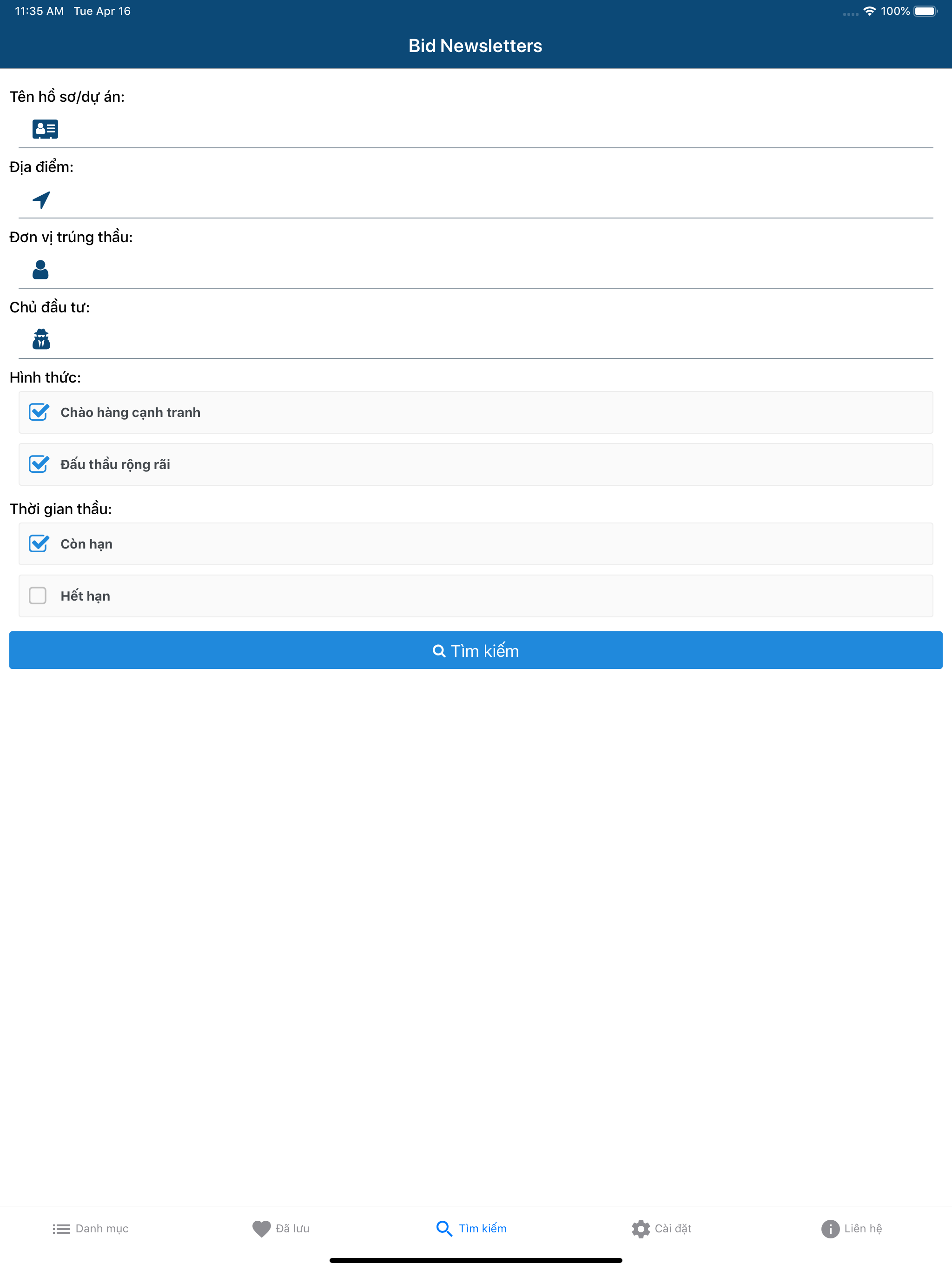 Bid Newsletters - Tra cứu thầu