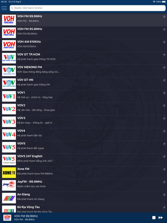 FM Radio Vietnam Online iPad screenshot 2 - Entertainment app