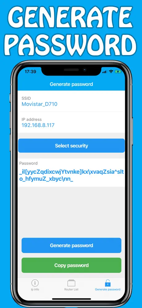 Wifi Contraseña y info IP