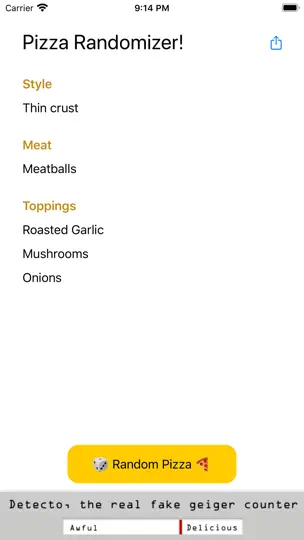 Скриншот Pizza Randomizer на iPhone 1
