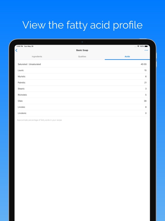 SaponiCalc iPad screenshot 5 - Lifestyle app