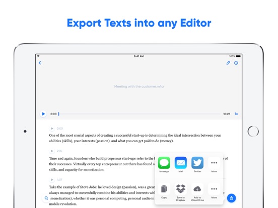 Transcribe - Speech to Text iPad app afbeelding 3