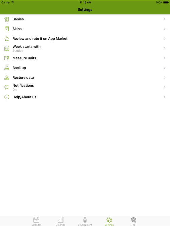 WomanLog Baby Calendar iPad screenshot