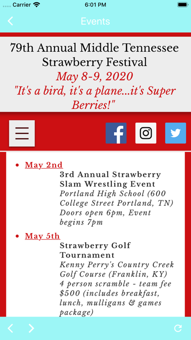 Middle TN Strawberry Festival iPhone screenshot 2 - Entertainment app