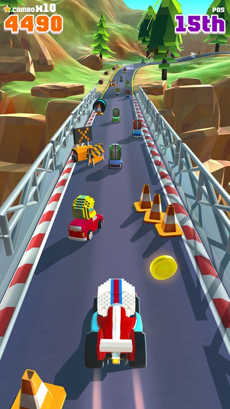 Blocky Racer - Endless Racing screenshot 1