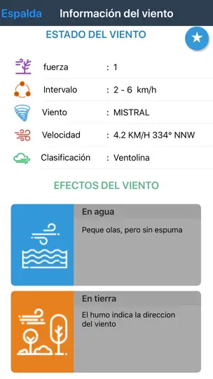 Captura de pantalla de Pronóstico Del Viento en iPhone 6