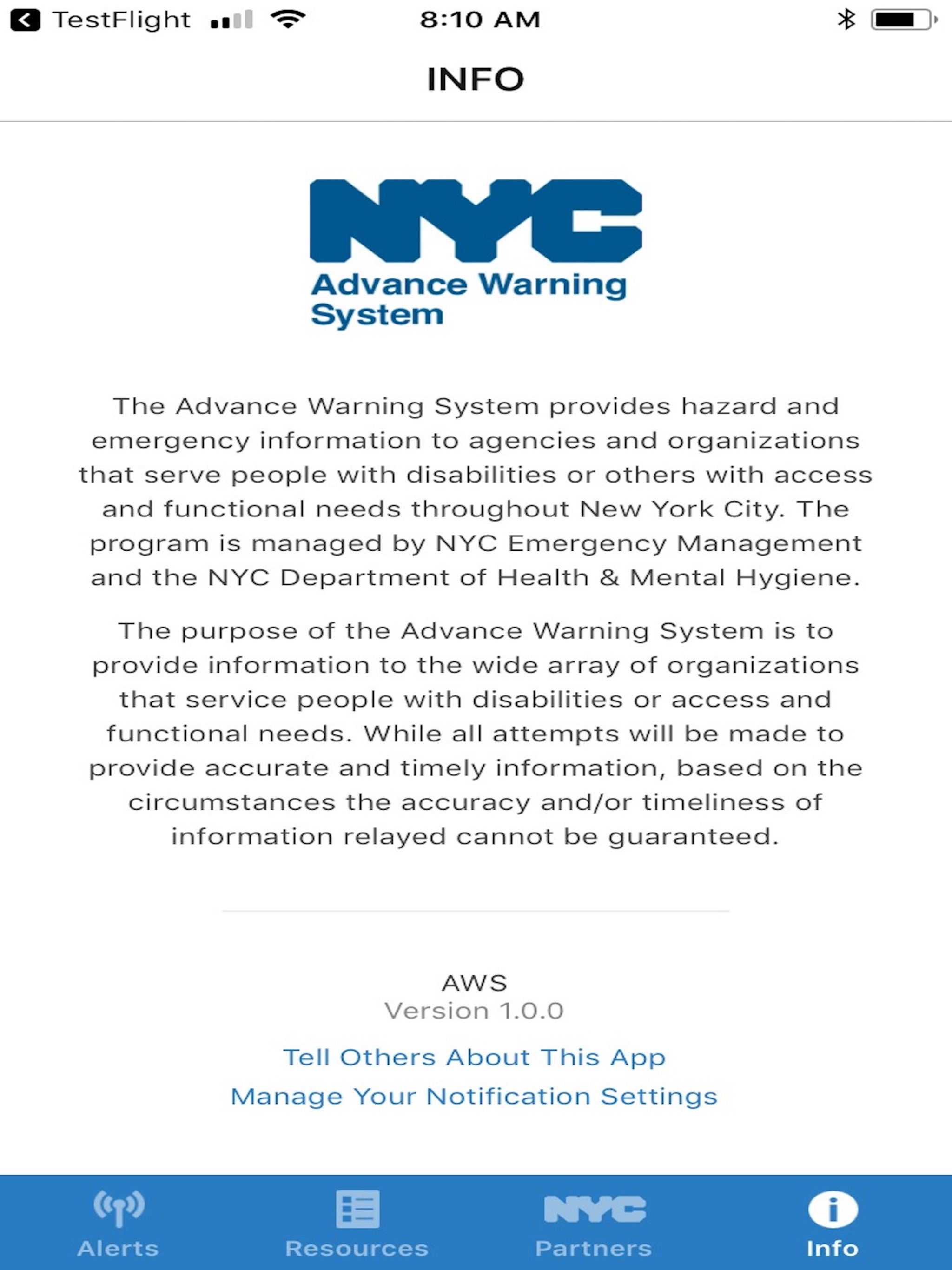 NYC Advance Warning System