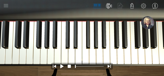 Capture d'écran du piano visuel