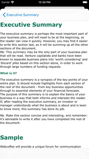 Business Plan iPhone Screenshot 5