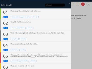 BeAxi E-Assessment iPad screenshot
