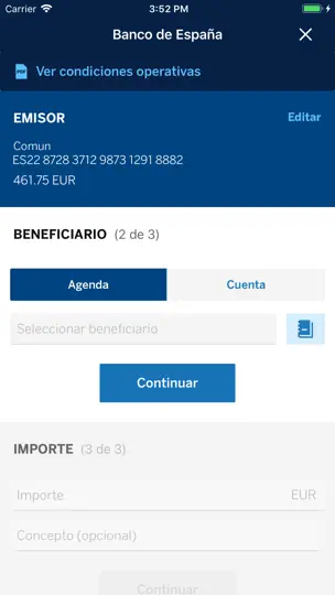 Captura de pantalla de BBVA Empresas | PT en iPhone 4