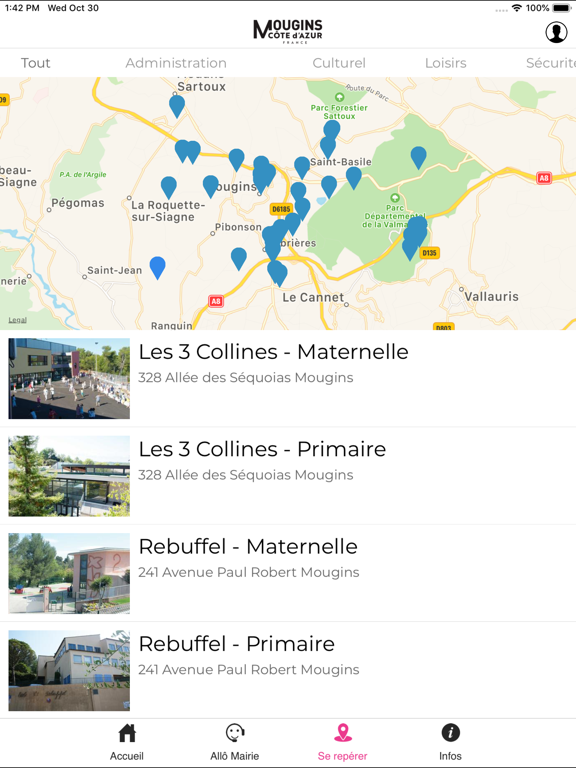 Mougins iPad screenshot