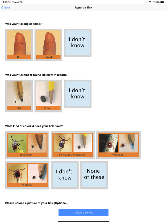 The Tick App iPad screenshot 4 - Health & Fitness app