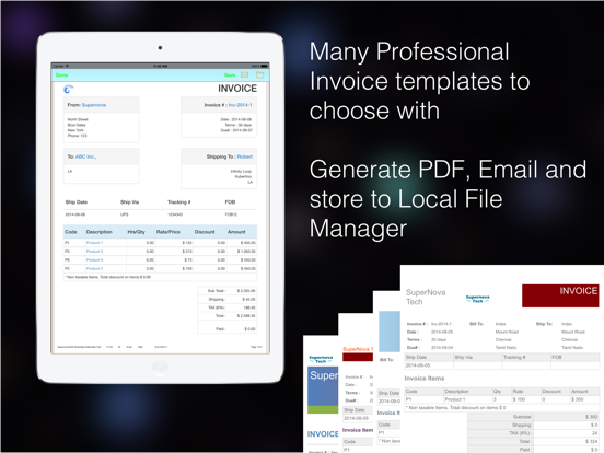 Invoice Tracker Sales Email iPad screenshot