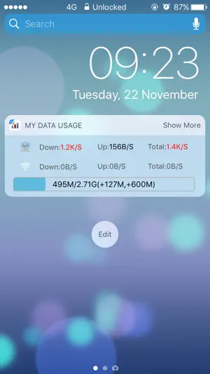 My Data Usage- Cellular Widget screenshot 1