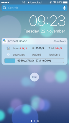 My Data Usage- Cellular Widget screenshot 1