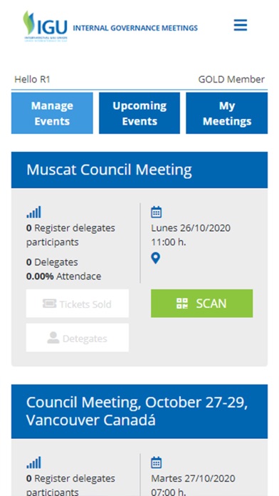 IGU Meetings Screenshot
