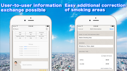 Smoking area information Map Screenshot