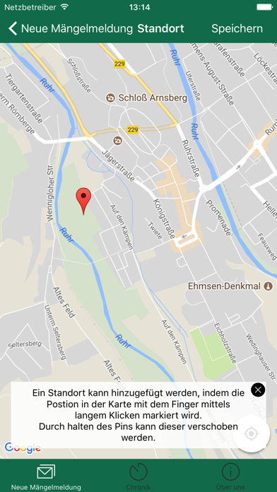 Melde-App Arnsberg Screenshot