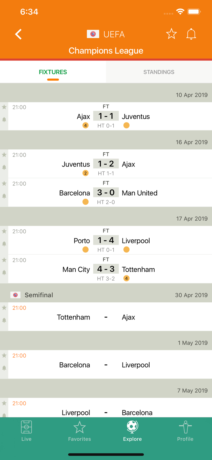 Futbol24 soccer livescore app screenshot 1