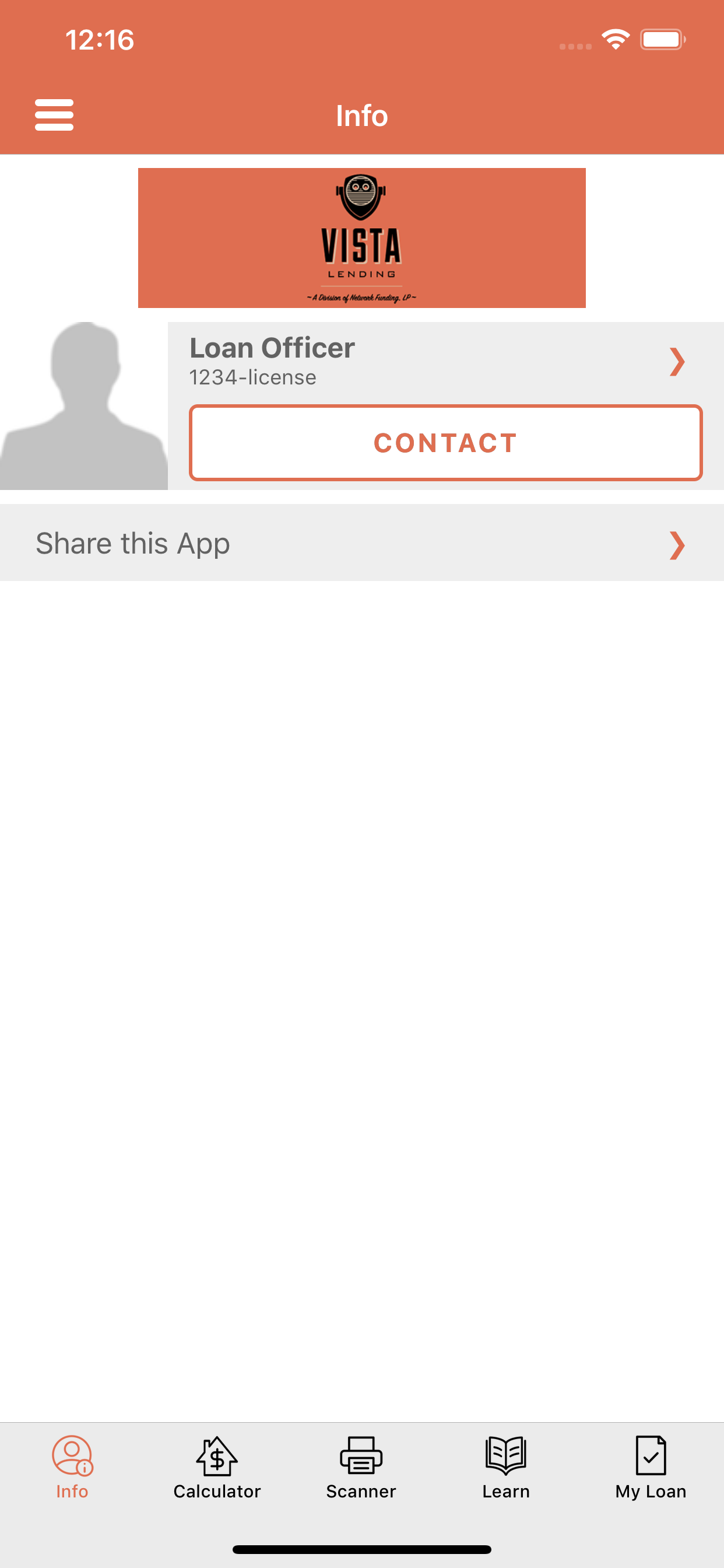 Vista Lending Mortgage App