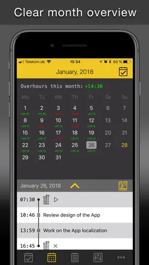 Screenshot von Arbeitszeit-Agent auf dem iPhone 2