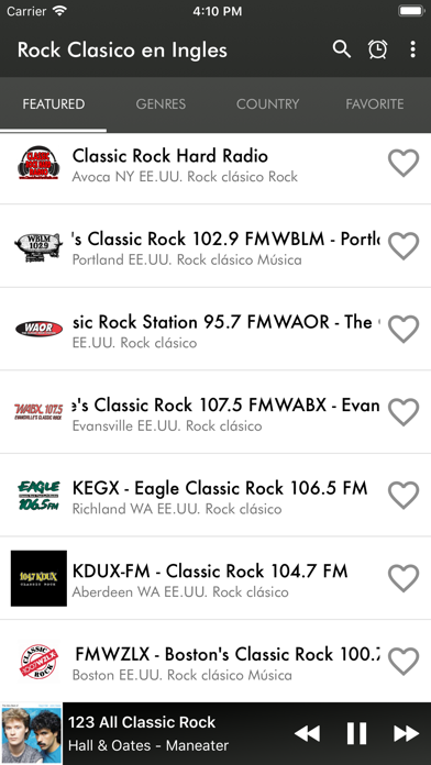Screenshot #1 pour Rock Clasico en Ingles