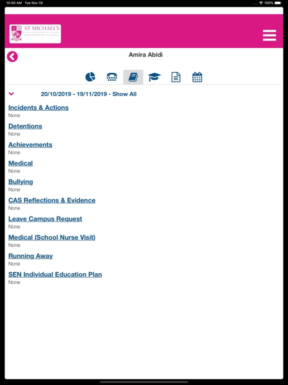 St Michael's School iPad screenshot