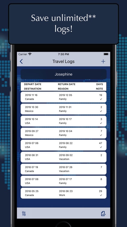 TravelLog - A Travel History