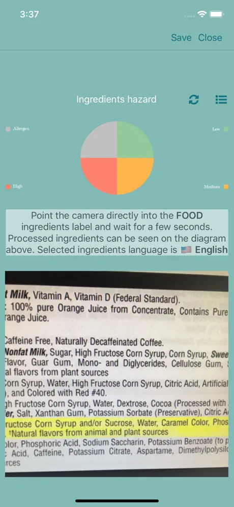 Food Ingredients Scanner