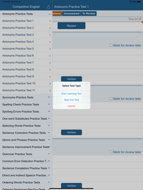Screenshot #6 pour English Practice Tests