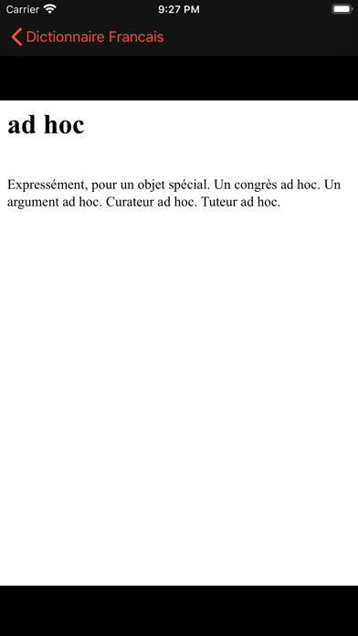 Dictionnaire Français Screenshot