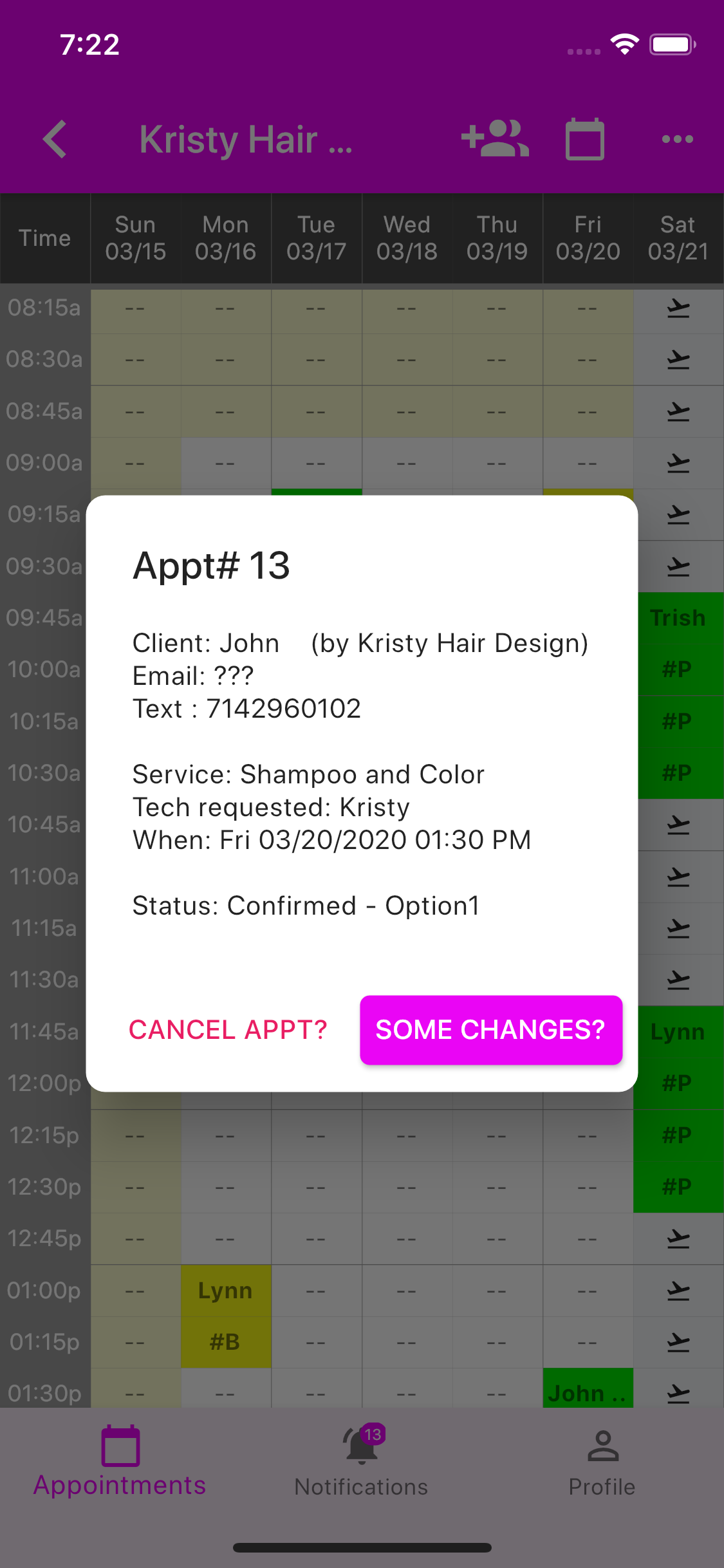 Scheduling/Clients Management