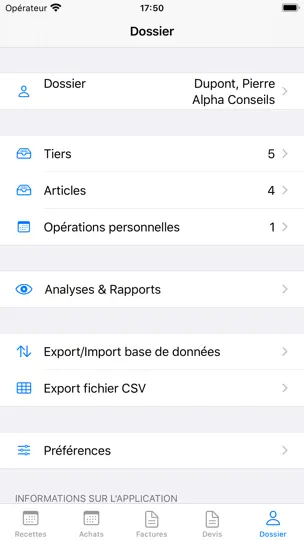 Capture d'écran de Gestion Micro-Entrepreneur sur iPhone 7