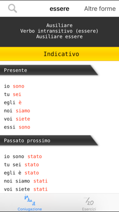 Italian verbs conjugation screenshot 3