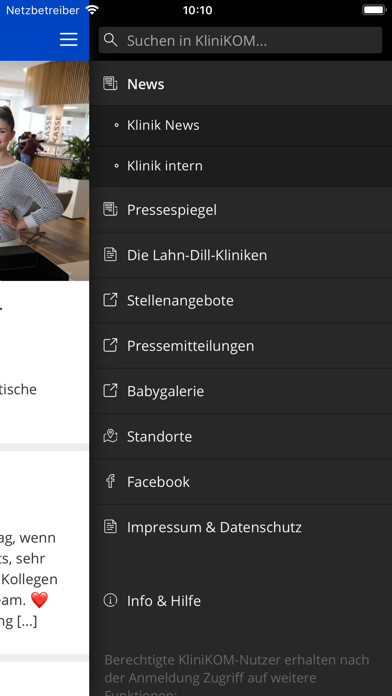 KliniKOM screenshot 2